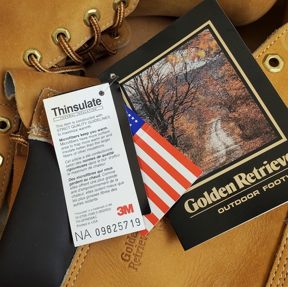 🤩New with tags and box Vintage Golden Retriever waterproof leather boots size 8 - Picture 8 of 16